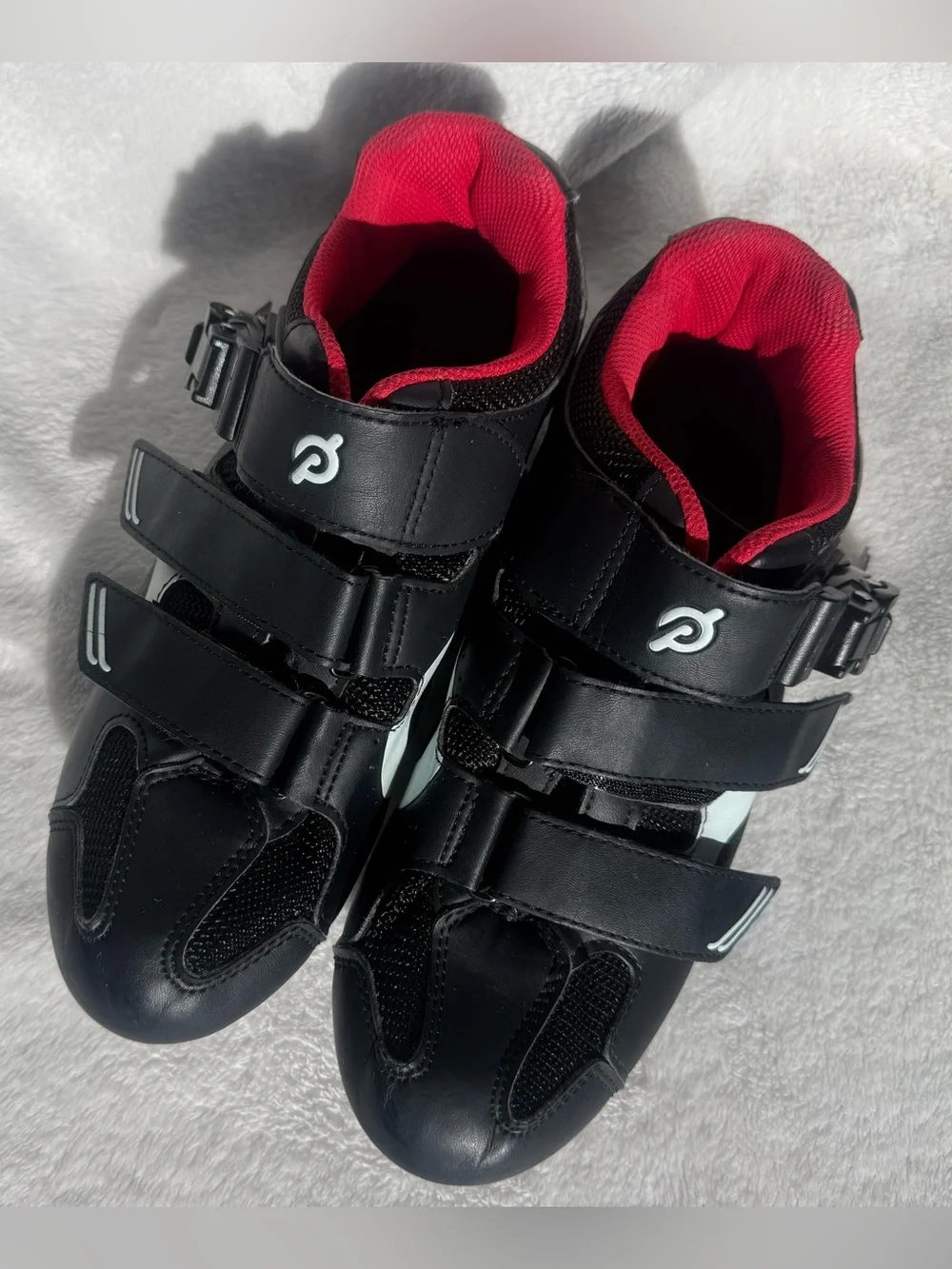 Peloton Black and Red Women's Cycling Shoes with Buckle Closure EU Size 40